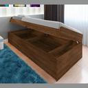 Ver imagem 2 de Cama Solteiro com Bau Interno Embutido Pratica Reforçada Camila Mdf/mpd Framar Malbec