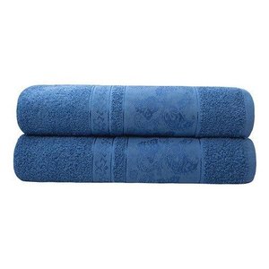 Kit 2 Toalhas de Banho Gigante Banhão Algodão Alta Absorção - Azul