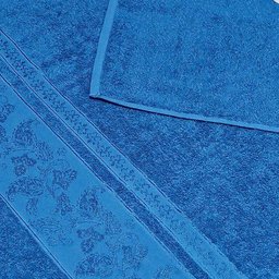 Kit 2 Toalhas de Banho Gigante Banhão Algodão Alta Absorção - Azul - 3
