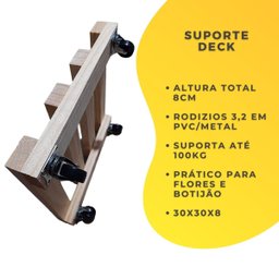 Kit 4 Carrinho Suporte com Rodas para Vaso Planta Giratório - 3