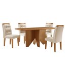 Ver imagem 2 de Mesa de Jantar Evora 120cm Mdf Canto Copo e 4 Cadeiras Carol