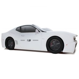 Cama Carro Chevy Solteiro Estofada com Rodas Embutidas - Cor Branca - 5