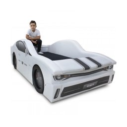 Cama Carro Chevy Solteiro Estofada com Rodas Embutidas - Cor Branca - 4
