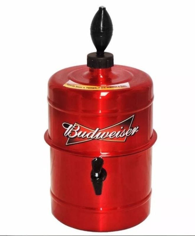 Chopeira  Budweiser - Vermelha - Portátil 5,1 L  - 1