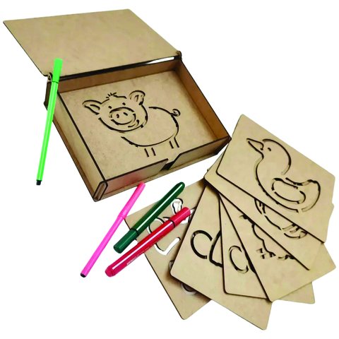 Brinquedo Educativo Fazendinha Montessori Mdf + Caixa 14 Peç