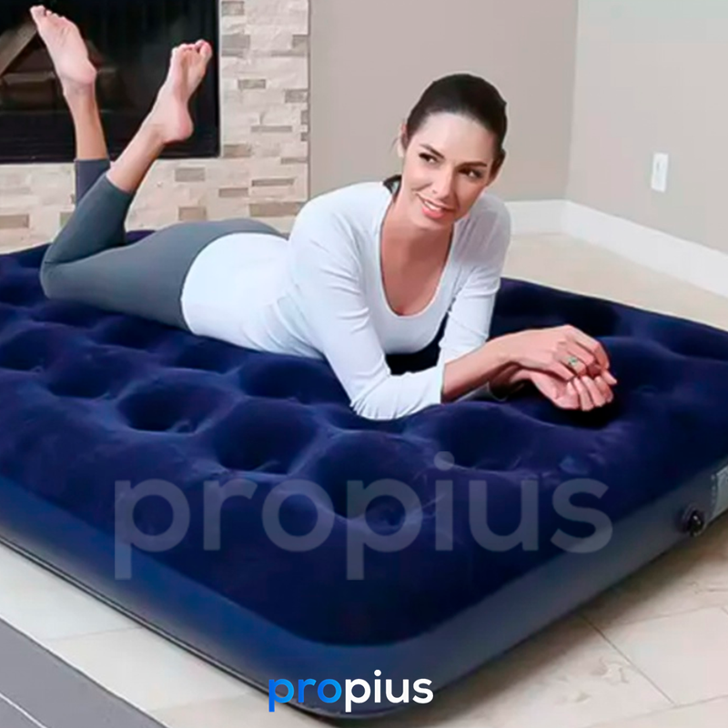 Colchão Inflável Casal 191x22x137cm Queen Cama Multiuso Resistente Colchonete Suporta Grande Portáti - 9
