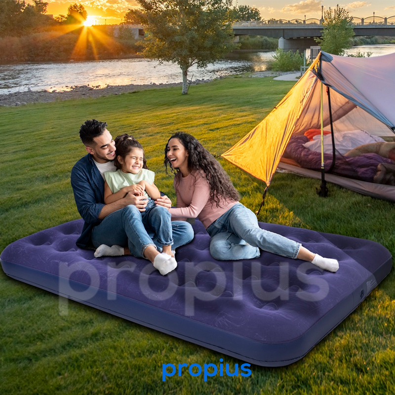 Colchão Inflável Casal 191x22x137cm Queen Cama Multiuso Resistente Colchonete Suporta Grande Portáti - 5