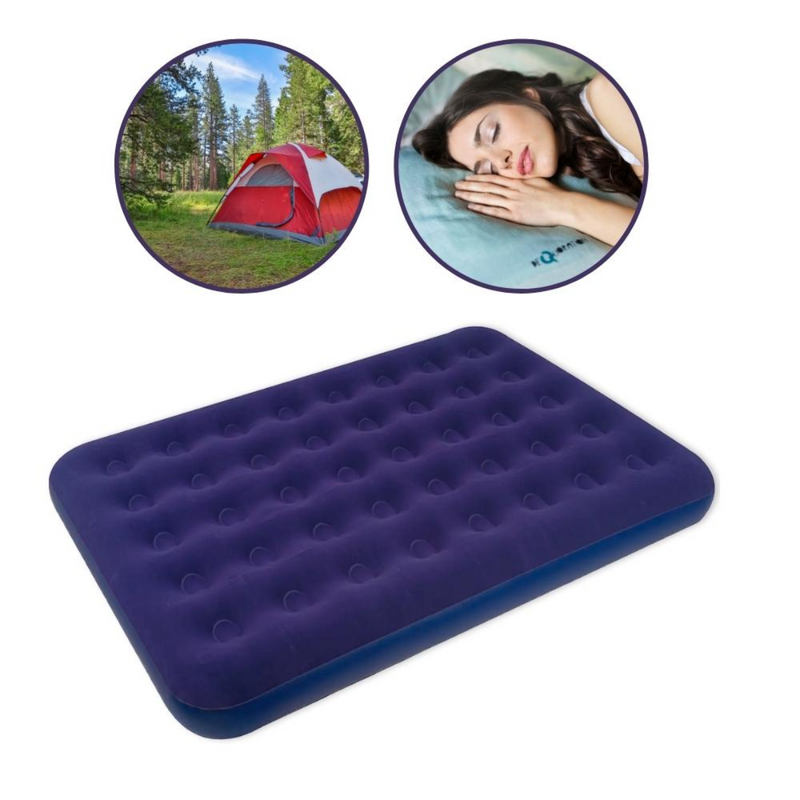 Colchão Inflável Casal 191x22x137cm Queen Cama Multiuso Resistente Colchonete Suporta Grande Portáti - 1