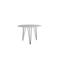 Ver imagem 2 de Mesa de Jantar Redonda 90cm Branco Clips 3 Pés Ferro Preto