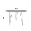 Ver imagem 3 de Mesa de Jantar Redonda 90cm Branco Clips 3 Pés Ferro Preto