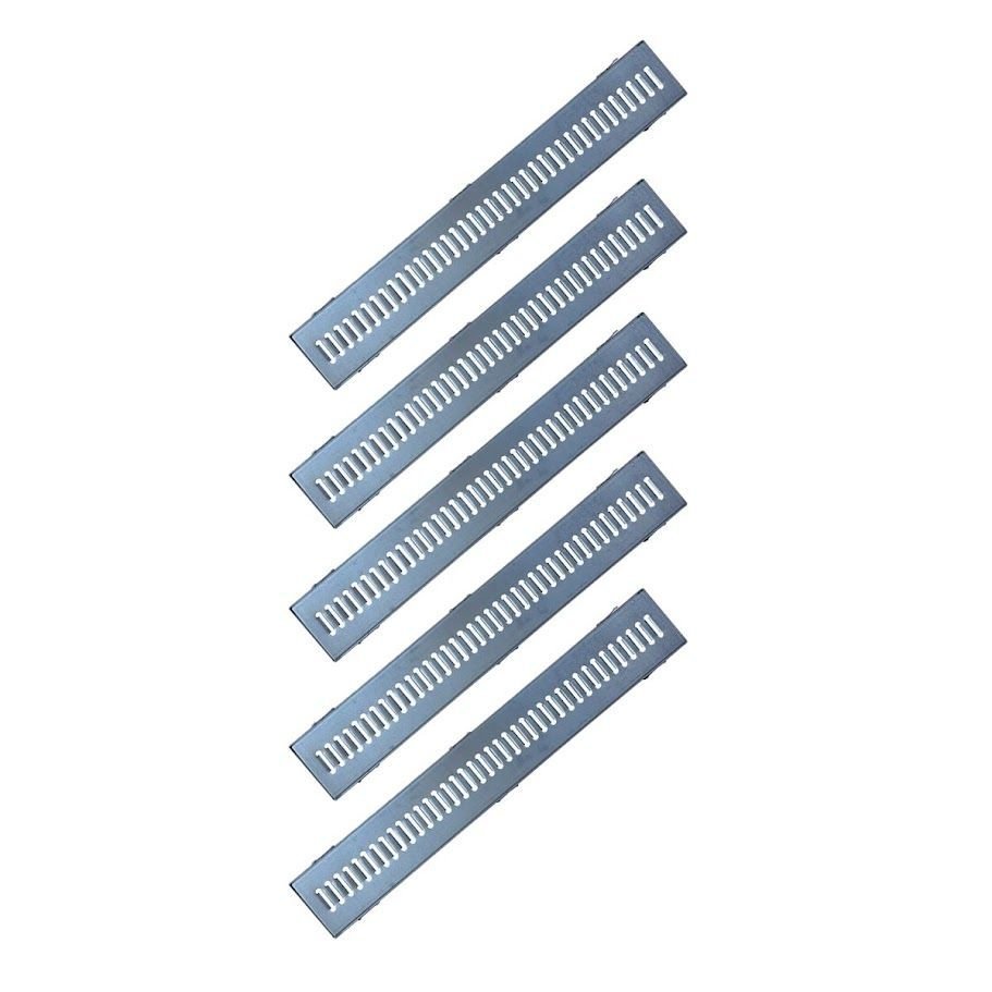Kit 5 Ralo Grelha Linear e Caixilho Aço Galvanizado 15x100cm