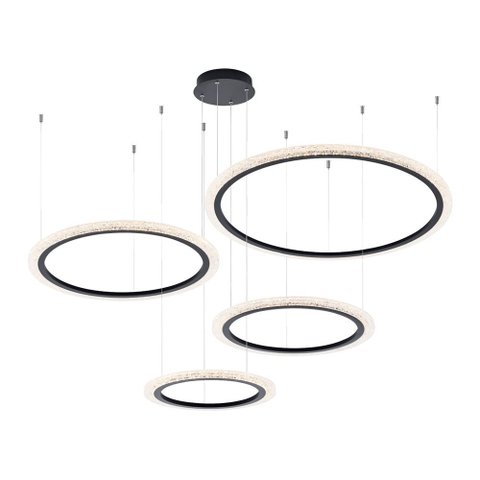 Lustre Pendente Astraled Aspectral Pl-9741 Preto Led Bivolt Preto Pl-9741