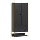 Ver imagem 2 de Closet Industrial Modulo 2 Portas 2 Gavetas Preto - Olivar Móveis