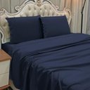 Ver imagem 2 de Jogo Cama Lençol Casa Scarpa Loren King Bordado Inglês Micro Percal 300 Fios 4 Peças - Azul Jeans