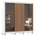 Ver imagem 2 de Guarda-Roupa Casal Madesa Mônaco 3 Portas de Correr com Espelhos com Pés Branco/Rustic Cor:Branco/Ru