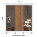 Ver imagem 3 de Guarda-Roupa Casal Madesa Mônaco 3 Portas de Correr com Espelhos com Pés Branco/Rustic Cor:Branco/Ru