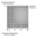 Ver imagem 5 de Guarda-Roupa Casal Madesa Mônaco 3 Portas de Correr com Espelhos com Pés Branco/Rustic Cor:Branco/Ru