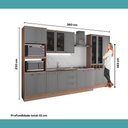 Ver mais imagens de Cozinha Completa com Balcão Milla Element 17 Portas 3 Gavetas MDF-MDP 380cm Nogal com Cinza Titâ