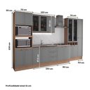 Ver imagem 6 de Cozinha Completa com Balcão Milla Element 17 Portas 3 Gavetas MDF-MDP 380cm Nogal com Cinza Titâ
