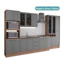 Ver imagem 2 de Cozinha Completa com Balcão Milla Element 17 Portas 3 Gavetas MDF-MDP 380cm Nogal com Cinza Titâ