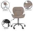 Ver imagem 3 de Kit 4 Cadeiras Office Eiffel Slim Giratória Base Cromada com Rodízios e Ajuste de Altura