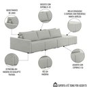 Ver imagem 4 de Sofá Ilha Modular com Puff para Sala Living 342cm Georgia K04 Linho Cinza - Mpozenato