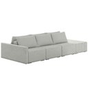Ver imagem 1 de Sofá Ilha Modular com Puff para Sala Living 342cm Georgia K04 Linho Cinza - Mpozenato