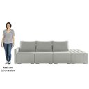 Ver imagem 6 de Sofá Ilha Modular com Puff para Sala Living 342cm Georgia K04 Linho Cinza - Mpozenato