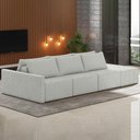Ver imagem 2 de Sofá Ilha Modular com Puff para Sala Living 342cm Georgia K04 Linho Cinza - Mpozenato