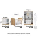Ver imagem 3 de Quarto de Bebê Guarda-Roupa 4 Portas Cômoda e Berço MDF Mimo Espresso Móveis Branco Brilho/Amêndoa