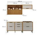 Ver imagem 3 de Cozinha Modulada 100% Mdf 4 Peças Nesher Imperatriz Marrom Off White
