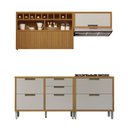 Ver imagem 1 de Cozinha Modulada 100% Mdf 4 Peças Nesher Imperatriz Marrom Off White