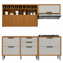 Ver imagem 2 de Cozinha Modulada Completa Imperatriz 4 Peças 100% MDF Marrom/Off White - Nesher