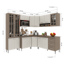 Ver imagem 5 de Armário de Cozinha Modulada Completa Fidelitá Paris 7 Peças 410cm 16 Portas 3 Gavetas com Tampo