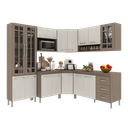 Ver imagem 2 de Armário de Cozinha Modulada Completa Fidelitá Paris 7 Peças 410cm 16 Portas 3 Gavetas com Tampo