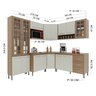 Cozinha Modulada Completa Fidelitá Paris 7 Peças 410cm 16 Portas 3 Gavetas com Tampo - 4