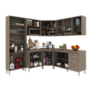 Ver imagem 3 de Armário de Cozinha Modulada Completa Fidelitá Paris 7 Peças 410cm 16 Portas 3 Gavetas com Tampo