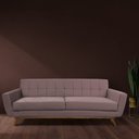 Ver imagem 2 de Sofá 03 Lugares 180cm Sala de Estar Miami Veludo Rosê - CasaePoltrona