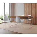 Ver imagem 1 de Mesa Jantar Industrial Retangular Filadélfia Amêndoa 137x90cm com 4 Cadeiras Brancas Eames Base Ferr