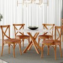 Ver mais imagens de Kit 06 Cadeiras para Sala de Jantar e Estar Living Estofada Ávila L02 Couríssimo Camel - Lyam