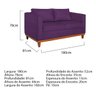 Kit Sofá 3 Lugares e 2 Poltronas Europa 180 cm Estilo Conforto e Elegância Suede - Doce Sonho - 4