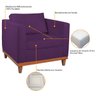Kit Sofá 3 Lugares e 2 Poltronas Europa 180 cm Estilo Conforto e Elegância Suede - Doce Sonho - 7