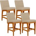 Ver imagem 1 de Kit 04 Banquetas Baixa Cozinha Bancada Bar Sala Jantar Fixa Mila L02 Linho Bege Escuro - Lyam Decor