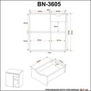Ver imagem 4 de Conjunto para Banheiro com Gabinete Cuba e Espelheira 60cm Amêndoa/Branco - Tecno Mobili