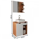 Ver imagem 5 de Conjunto para Banheiro com Gabinete, Cuba e Espelheira 1 Porta 1 Gaveta Amêndoa/Branco Tecno Mobili