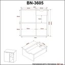 Ver imagem 4 de Conjunto para Banheiro com Gabinete, Cuba e Espelheira 1 Porta 1 Gaveta Amêndoa/Branco Tecno Mobili