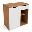 Ver imagem 2 de Conjunto para Banheiro com Gabinete Cuba e Espelheira 60cm Amêndoa/Branco - Tecno Mobili