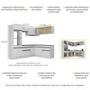 Ver imagem 4 de Armário de Cozinha Completa de Canto com Rodapé Veneza Multimóveis V2099 Branco/Preto
