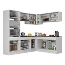 Ver imagem 6 de Armário de Cozinha Completa de Canto com Rodapé Veneza Multimóveis V2099 Branco/Preto