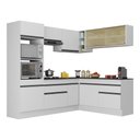 Ver imagem 1 de Armário de Cozinha Completa de Canto com Rodapé Veneza Multimóveis V2099 Branco/Preto